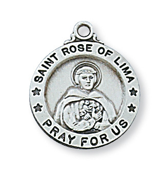 0.75 x 0.63 x 0.6 in. Sterling Silver St. Rose Pendant