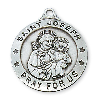 1.03 x 0.89 x 0.8 in. Sterling Silver St.Joseph Pendant