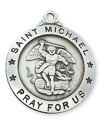 L575MK 1.03 x 0.89 x 0.8 in. Sterling Silver St.Michael Pendant