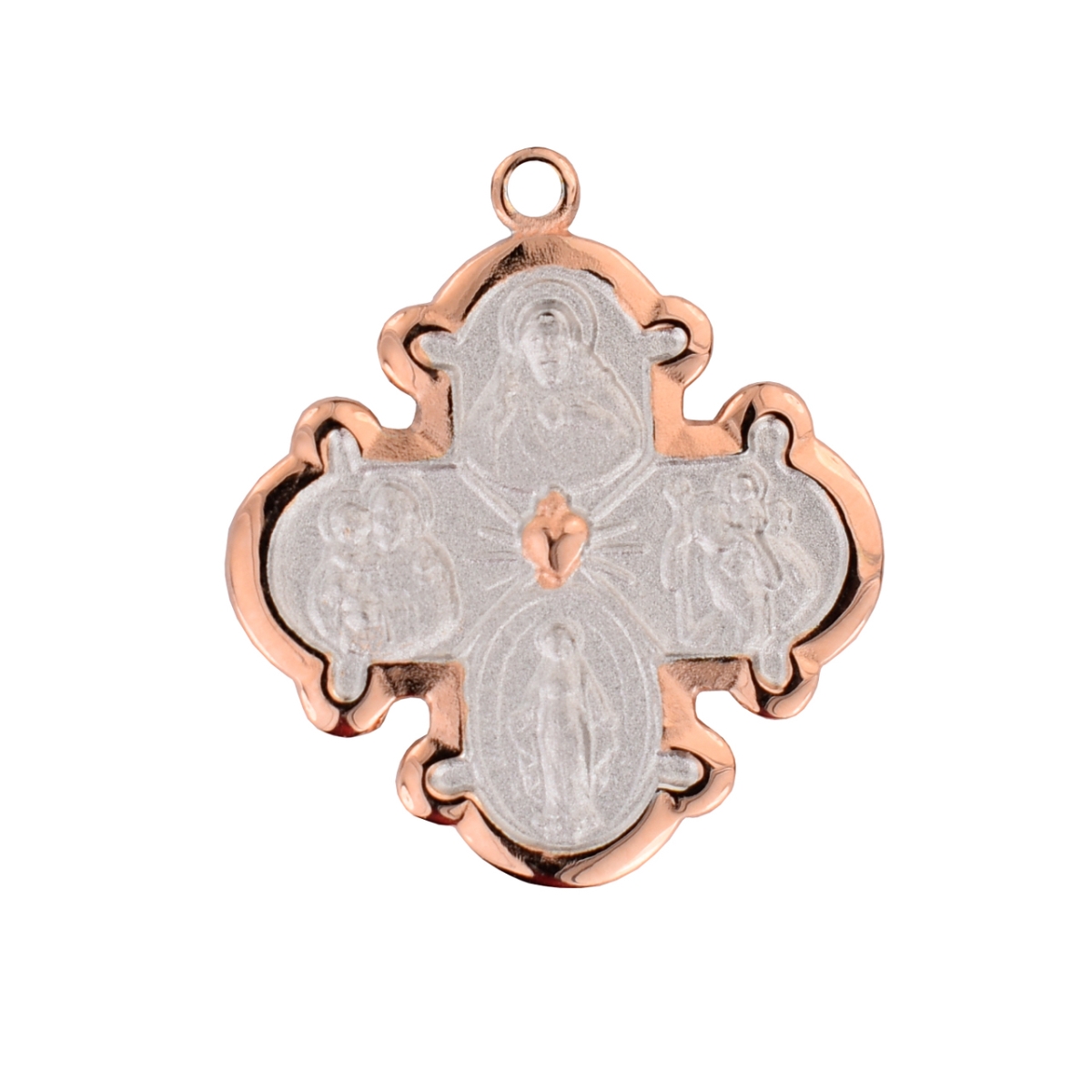 0.92 x 0.81 x 0.7 in. Rose Gold Sterling 4Way Pendant