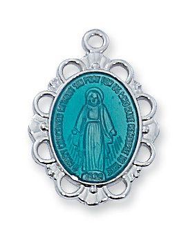0.77 x 0.55 x 0.6 in. Sterling Silver Miraculous Pendant