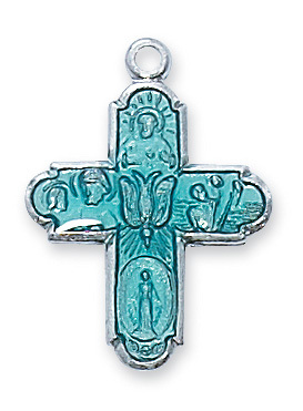 0.87 x 0.65 x 0.7 in. Sterling Silver 4-way Pendant