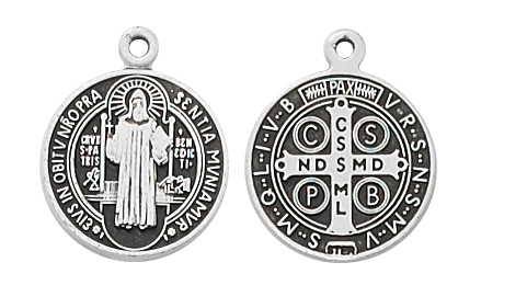 L762 0.50 x 0.50 x 0.06 in. Sterling Silver St.Benedict Medal