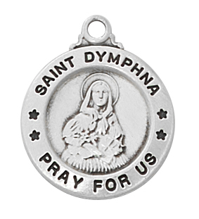 L700DY 0.75 x 0.63 x 0.6 in. Sterling Silver St. Dymphna Pendant