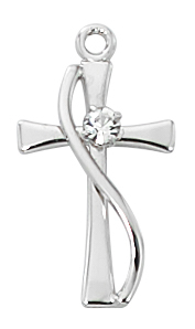0.75 x 0.63 x 0.6 in. Sterling Cross Pendant