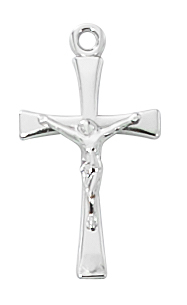 0.75 x 0.63 x 0.6 in. Sterling Crucifix Pendant