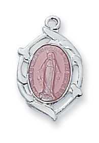 0.64 x 0.38 x 0.7 in. Sterling Silver Miraculous Pendant