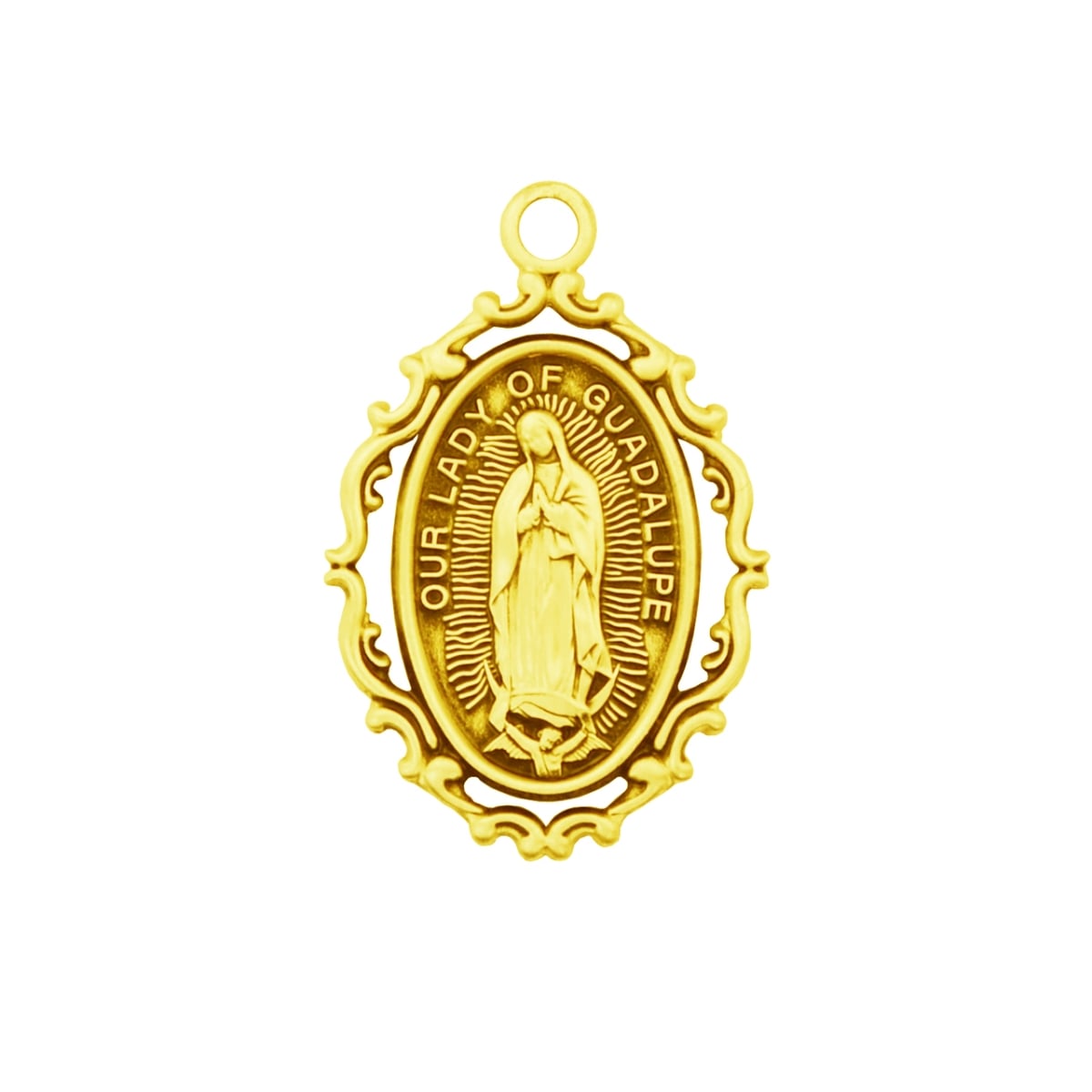 J785 1 x 0.65 x 0.6 in. Gold Over Sterling Silver Miraculous Medal with Chain