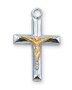 0.71 x .44 x 0.5 in. Sterling Silver Crucifix Pendant
