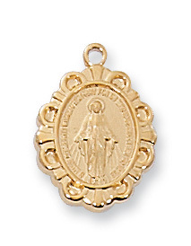 Picture of McVan J588 Gold over Sterling Miraculous Pendant