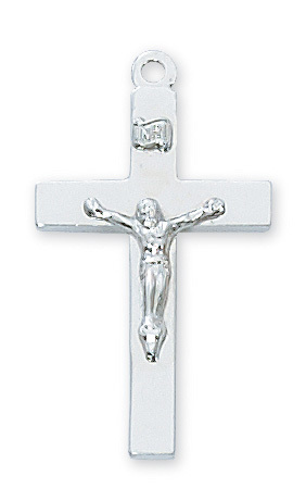 1.1 x .62 x 0.7 in. Sterling Silver Crucifix Pendant