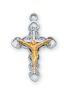 LT9112 0.65 x 0.43 x 0.5 in. Sterling Silver Two Tone Crucifix Pendant