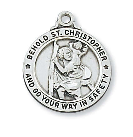 0.95 x .8 x 0.7 in. Sterling Silver St. Christopher Pendant