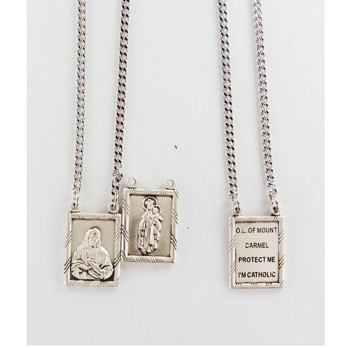 0.77 x 0.5 x 0.5 in. Sterling Silver Scapular Pendant