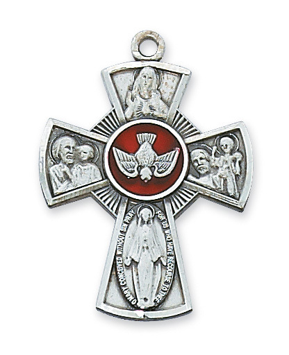 1.25 x 0.9 x 0.8 in. Sterling Silver 4-way Pendant