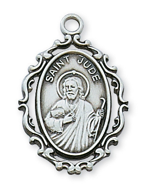 1 x 0.65 x 0.6 in. Sterling Silver St. Jude Pendant