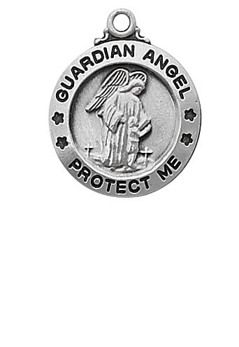 L700GA 0.75 x 0.63 x 0.6 in. Sterling Silver Guardian Angel Pendant