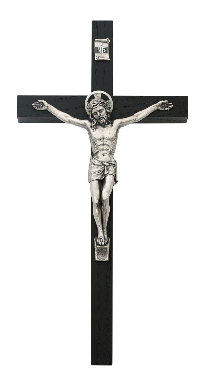 80-99 8 in. Black Stained Ash Wood Silver Corpus