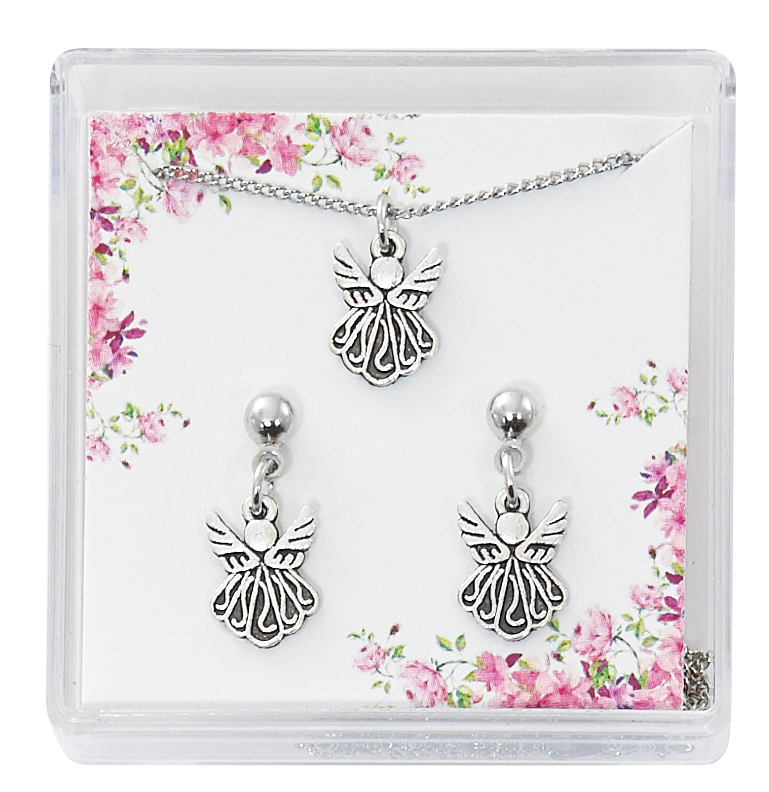 Picture of McVan PES20 Silver Zinc Alloy Angel Earrings & Pendant Boxed