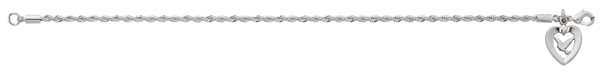 Picture of McVan BR879 7.5 in. Silver Plated Rope Bracelet Boxed