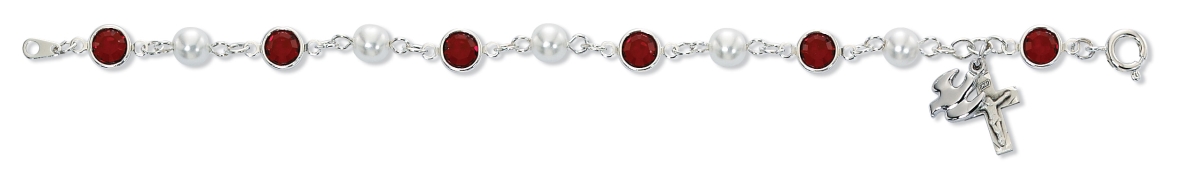 Picture of McVan BR269 7.5 in. Red Sterling Holy Spirit Bracelet