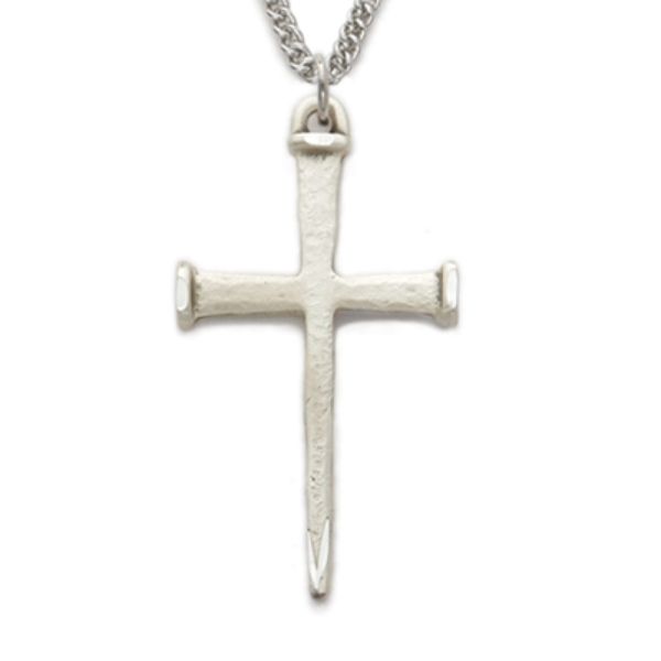 24 in. Chain Sterling Silver Nail Cross Boxed