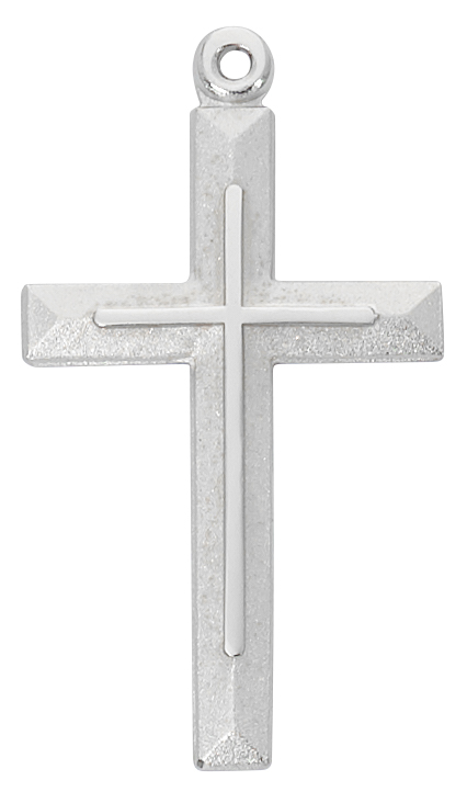 24 in. Chain Sterling Silver Cross