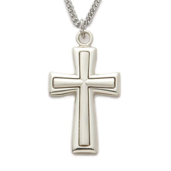 24 in. Chain Sterling Silver Flared Cross Boxed