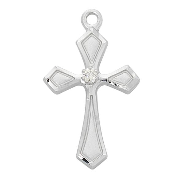 18 in. Chain Sterling Silver Cross Boxed
