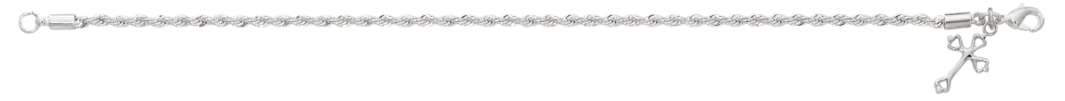 Picture of Mcvan BR871 7.5 in. Rhodium Rope Bracelet Boxed