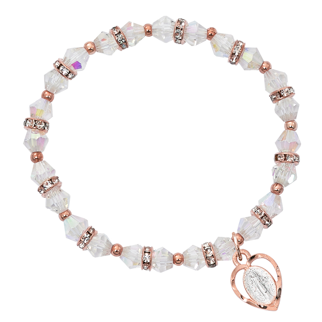 Picture of Mcvan BR197 7.5 in. Adult Crystal Rose Gold Plated Bracelet Boxed