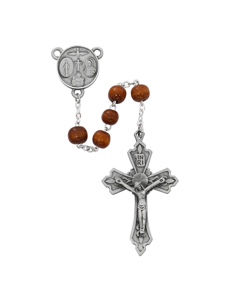 Picture of Mcvan R876F 7 mm Brown Wood Rosary Boxed