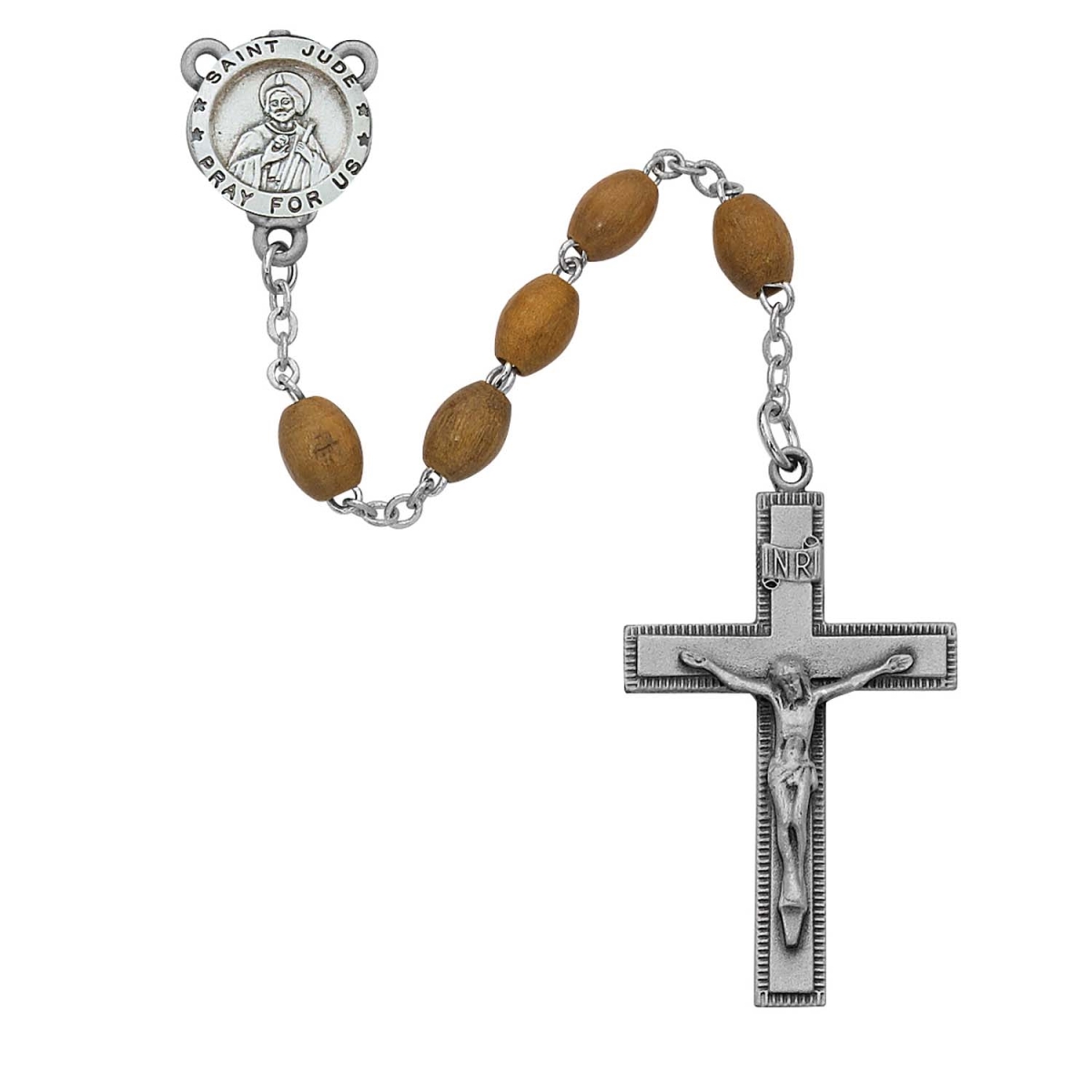 Picture of Mcvan R878F 4 x 6 mm Olive Wood St. Jude Rosary