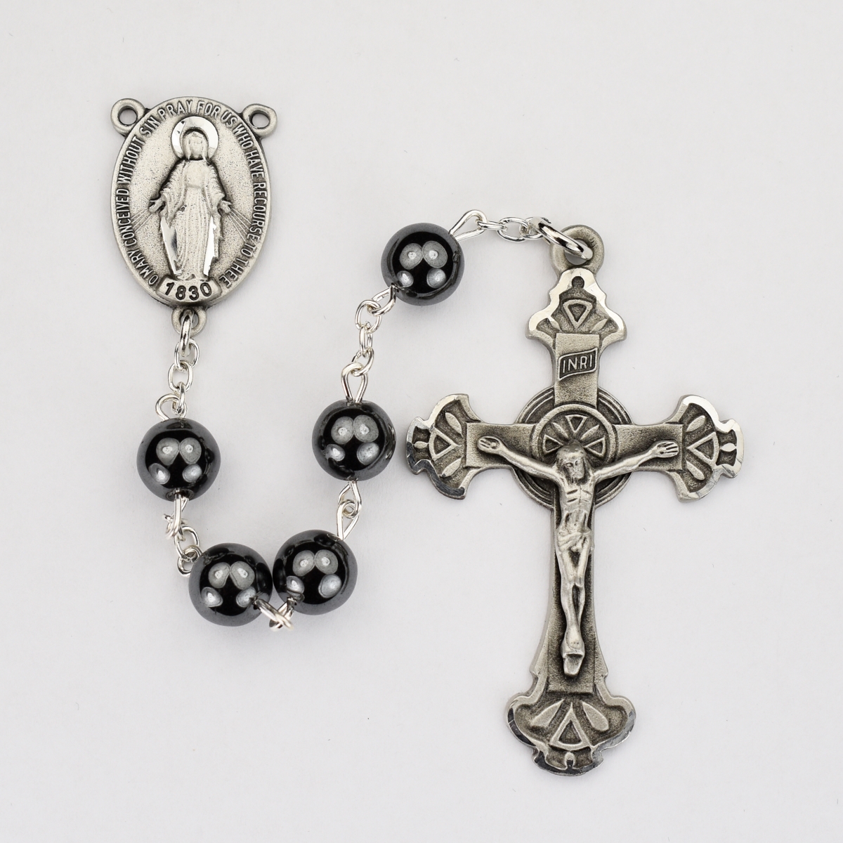 Picture of Mcvan R880F 8 mm Hematite Miraculous Rosary Boxed