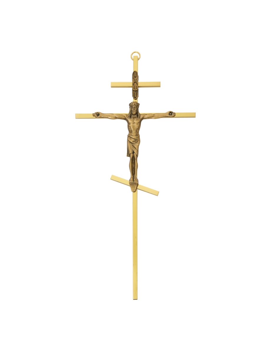 10 in. Brass Greek Crucifix Boxed