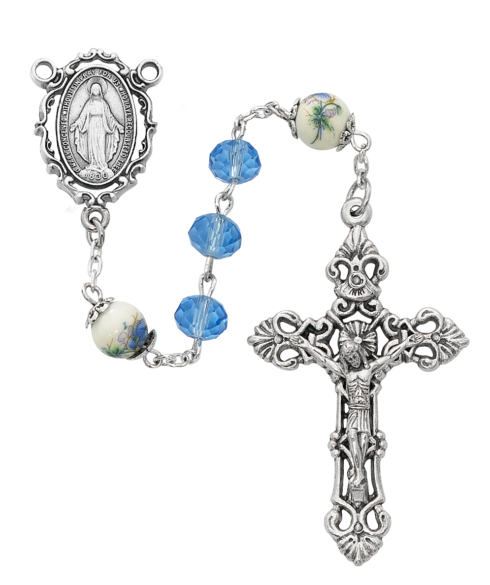 Picture of Mcvan R918F 8 mm Miraculous Boxed Rosary, Blue