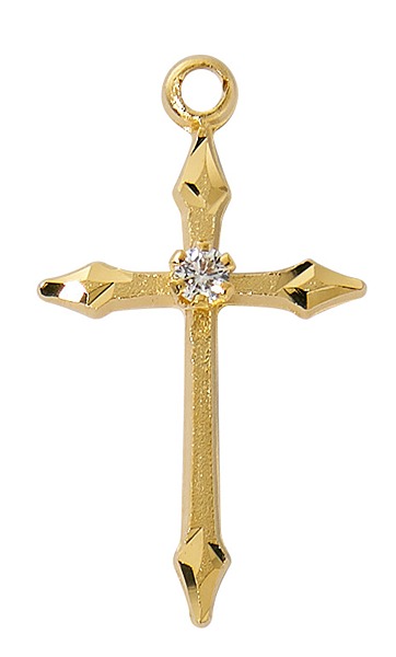 16 x 18 in. Small Cross Boxed Pendant, Gold & Silver