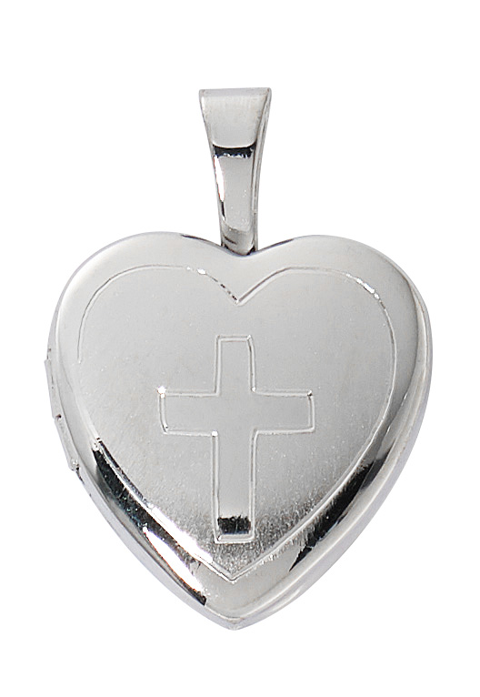 16 x 18 in. Heart Locket Boxed Pendant, Silver
