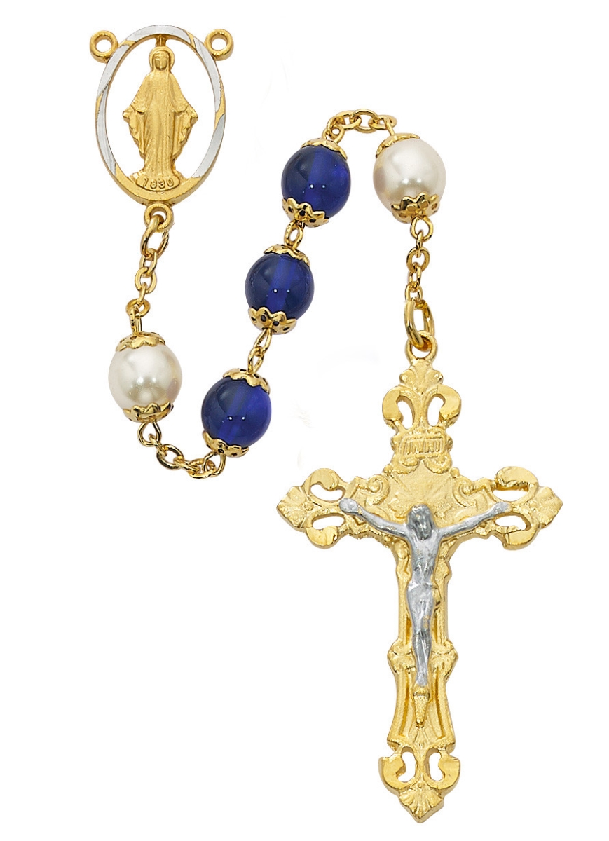 Picture of Mcvan R908HF 8 mm Miraculous Boxed Rosary, Blue
