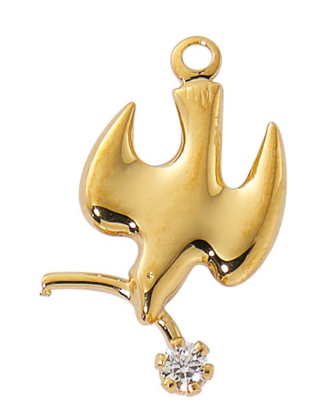 18 in. Dove Boxed Pendant, Gold & Silver