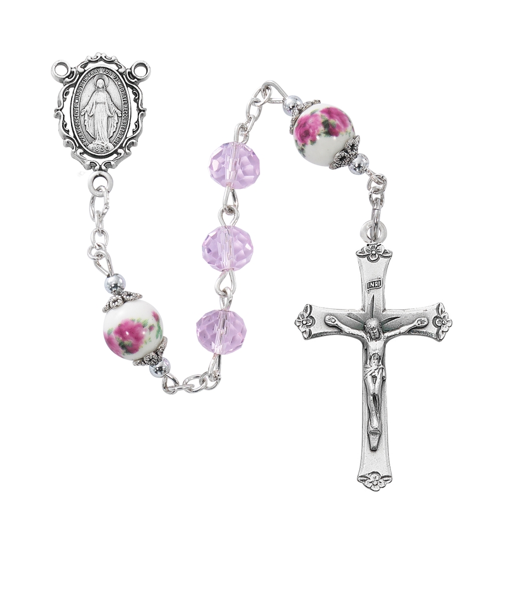 Picture of Mcvan R905RF 8 mm St. Therese Boxed Rosary, Pink