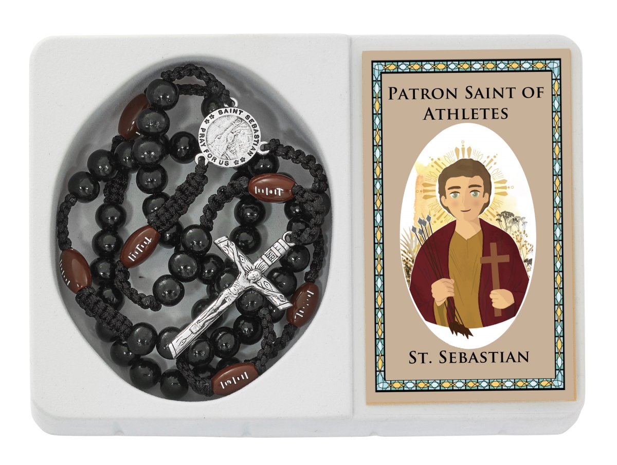 Picture of McVan P531B Saint Sebastian Football Rosary with Prayer Card