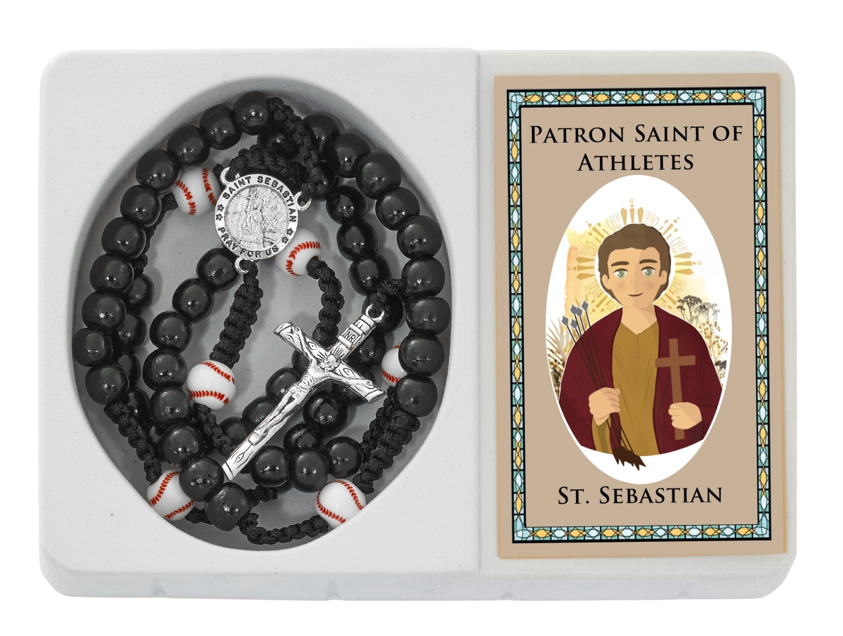 Picture of McVan P532B Saint Sebastian Baseball Rosary with Prayer Card
