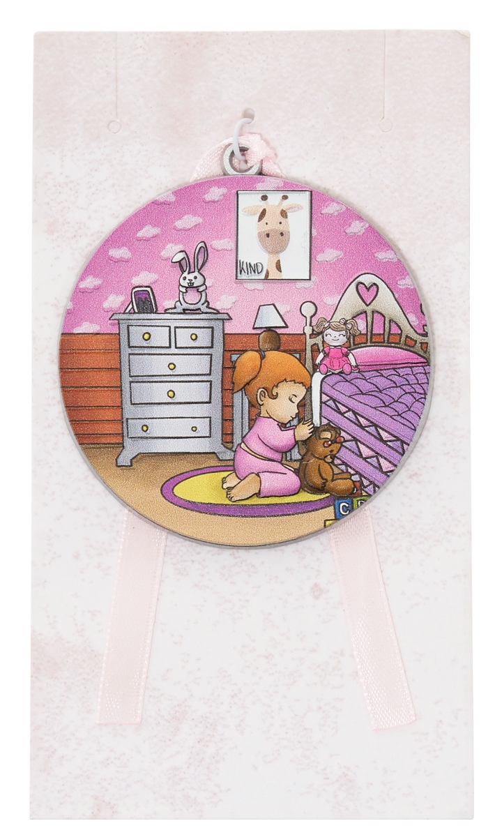 Picture of Mcvan PW36 2.5 x 2 in. 3D Praying Girl Crib Medal with Engravable Back Carded