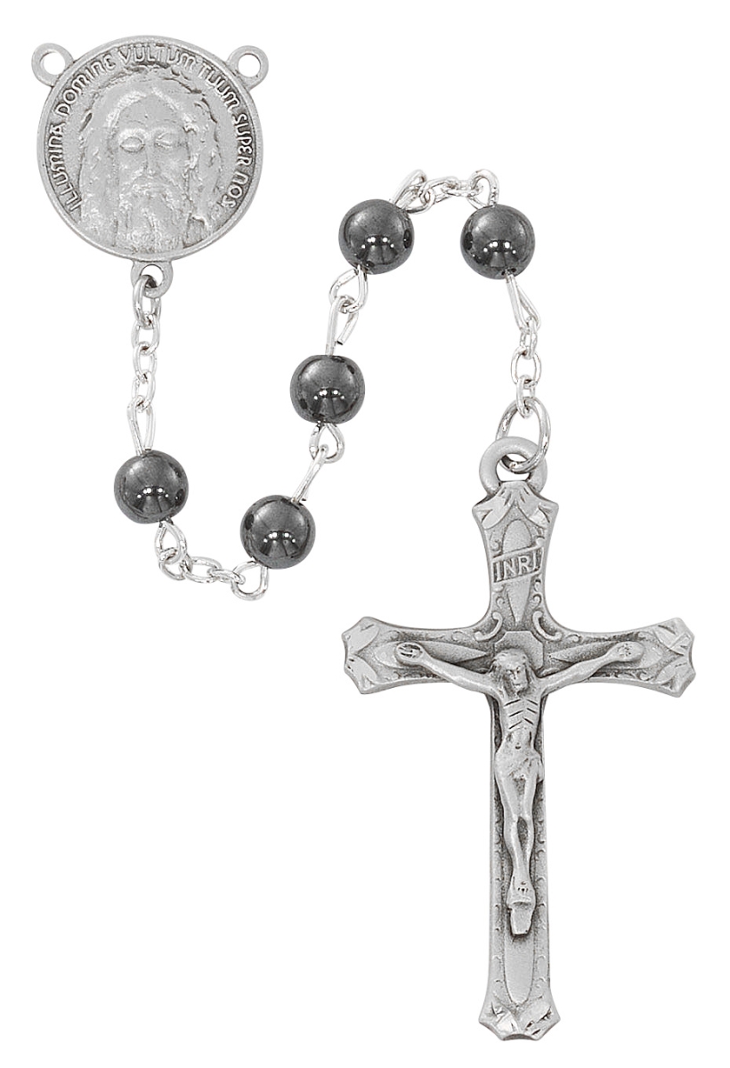 Picture of Mcvan R942F 19 in. Holy Face of Jesus Hematite Rosary Box