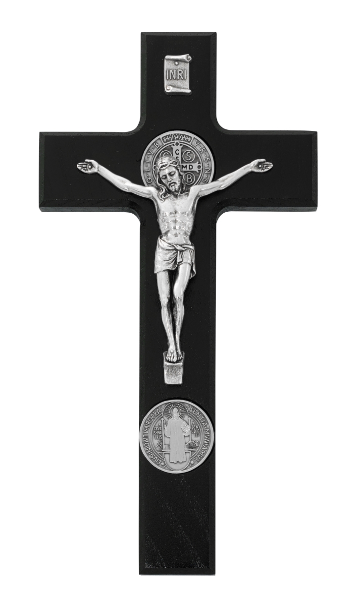 9 in. Black Saint Benedict Crucifix Pendant Box