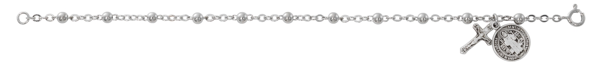 918L 7.5 in. All Sterling Silver St. Benedict Bracelet - Boxed