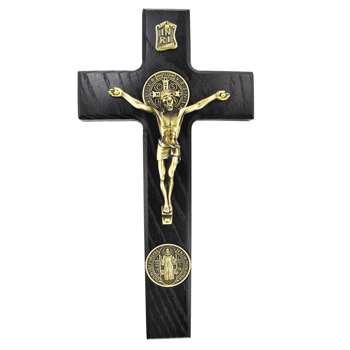 80-211 9 in. Black St. Benedict Crucifix - Boxed
