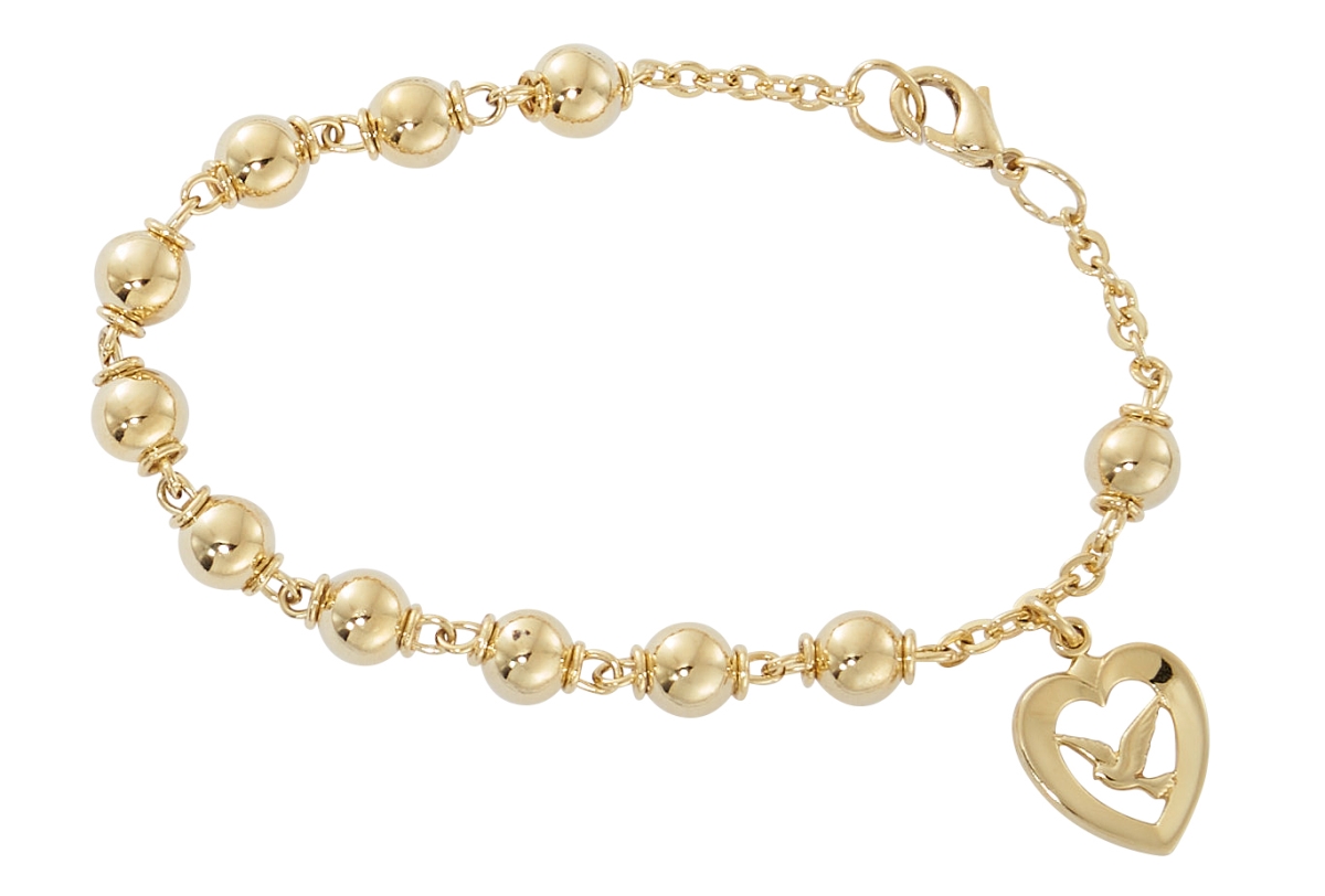 BR7 7.5 in. Gold Plate Rosary Bracelet - Boxed