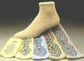 Picture of Alba Healthcare 34601000 Light Blue Adult Medium Care-Steps Slipper Socks